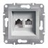 Розетка «телефон+інтернет» rj12+rj45 кат5e utp, алюміній (EPH4900161)