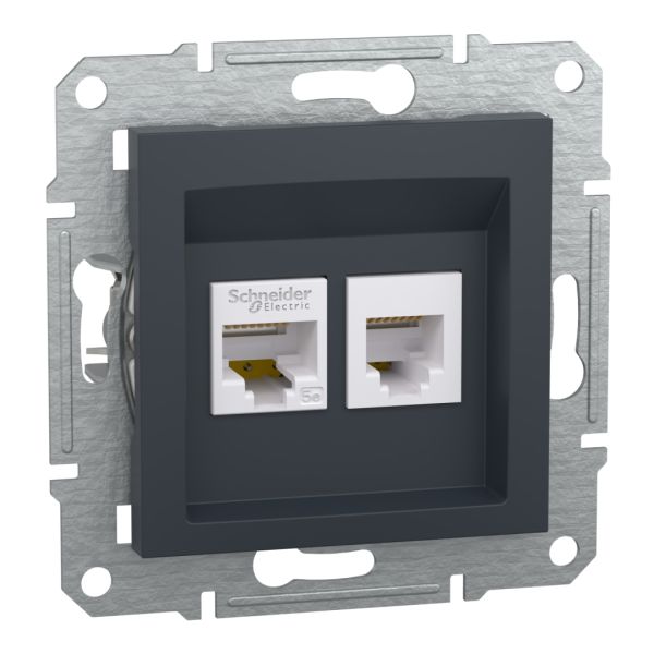Розетка «телефон+інтернет» rj12+rj45 кат5e utp, антрацит (EPH4900171)