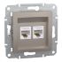 Подвійна комп'ютерна розетка rj45+rj45 кат5e utp, бронза (EPH4400169)