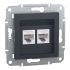 Подвійна комп'ютерна розетка rj45+rj45 кат5e utp, антрацит (EPH4800171)