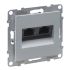 Розетка комп'ютерна 2-а RJ45 Cat5E/UTP Legrand SUNO 721351 алюміній