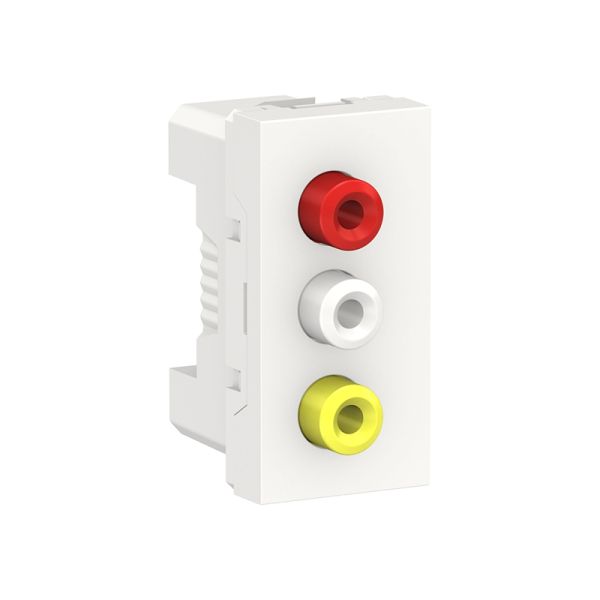 Розетка 3 RCA, 1 модуль Unica New, NU343118, білий