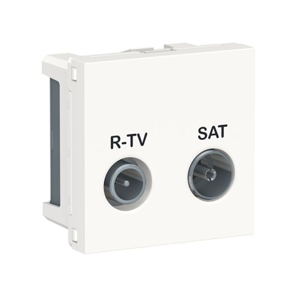 Розетка R-TV/SAT, прохідна, 2-мод., Unica New NU345618 білий