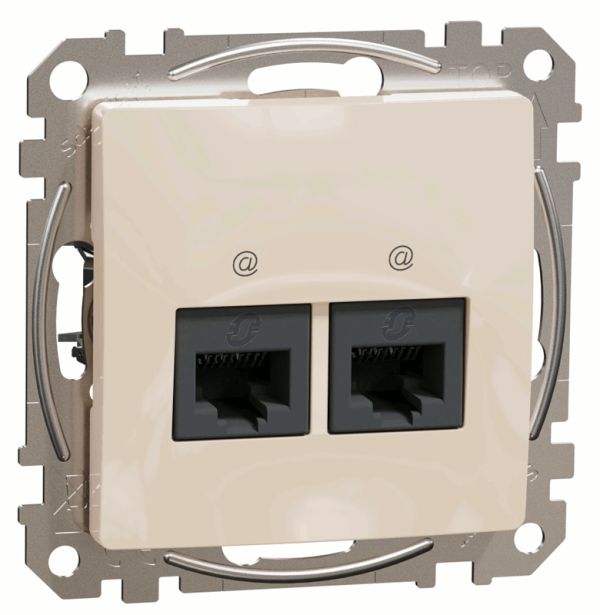 Комп'ютерна розетка 2-на RJ45 кат. 5е UTP Schneider Sedna Design SDD112452 Бєжевий