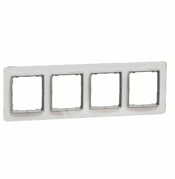 Рамка 4-на Schneider Sedna Elements SDD360804 Біле скло