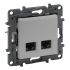 Розетка комп'ютерна 2XRJ45 CAT5e UTP Legrand 863360 NILOE STEP Алюміній