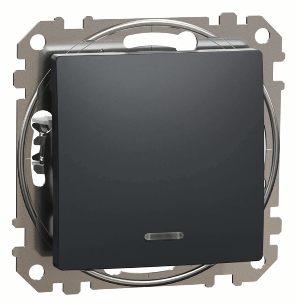Перемикач з підсвіткою 1-кл Schneider Sedna Design SDD114106L Чорний